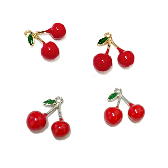 DIJE ESMALTADO FRUTA CEREZA 16X17MM