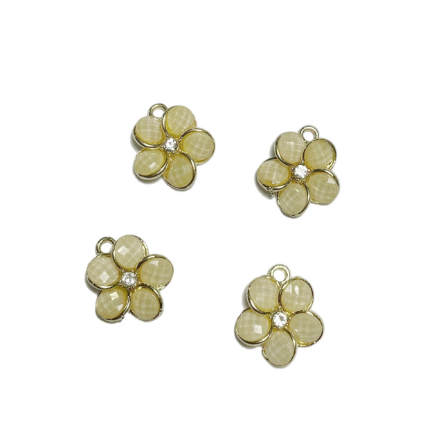 DIJE STRASS FLOR 16MM - BEIGE