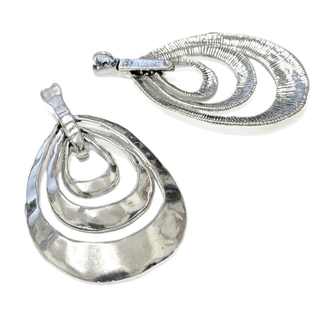 DIJE LAGRIMA GOTA MEDALLA XL 55X35MM - NIQUEL