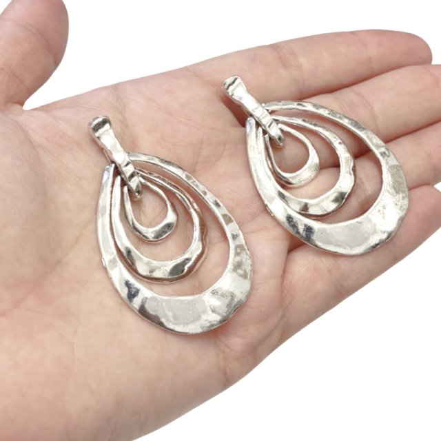 DIJE LAGRIMA GOTA MEDALLA XL 55X35MM - NIQUEL