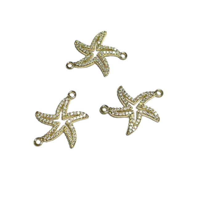 DIJE - SEPARADOR ESTRELLA DE MAR 19MM - BAÑO DE ORO