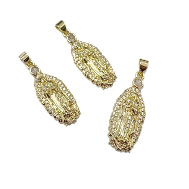 DIJE MEDALLA VIRGEN GUADALUPE 26X12MM - BAÑO DE ORO