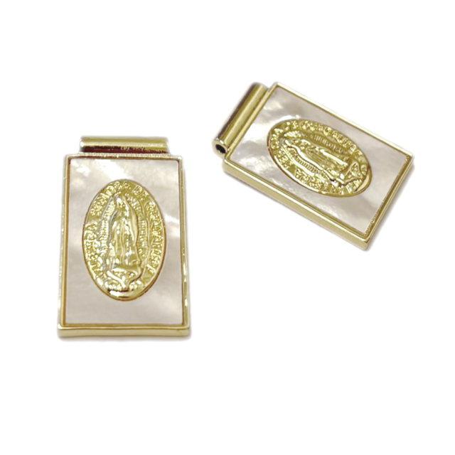 DIJE MEDALLA VIRGEN GUADALUPE 22X14MM NACAR - BAÑO DE ORO