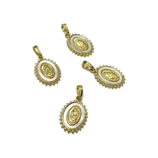DIJE MEDALLA VIRGEN GUADALUPE 16X13MM NACAR - BAÑO DE ORO