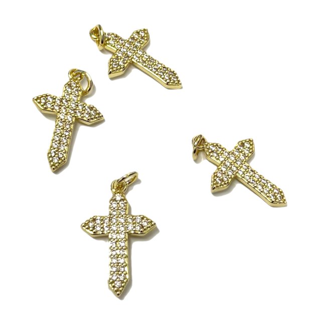 CRUZ 19X14MM - BAÑO DE ORO