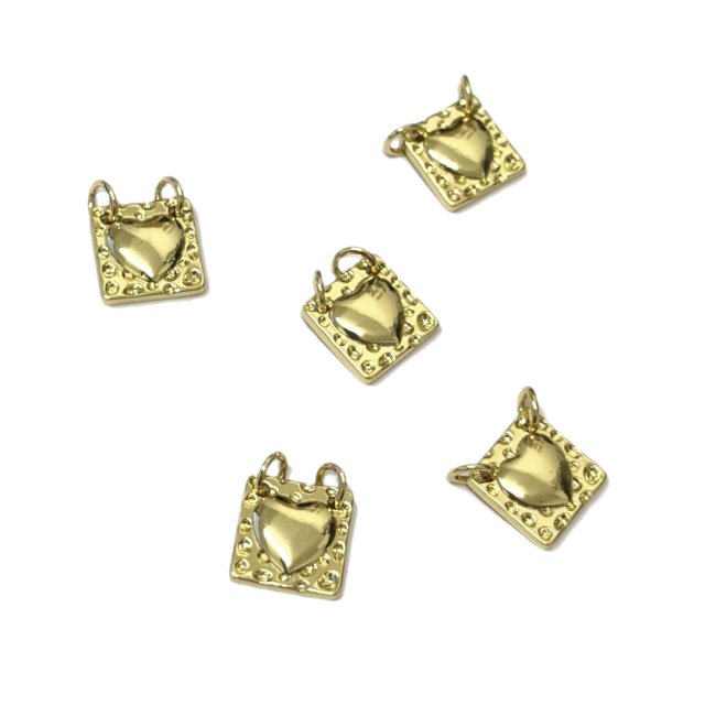 DIJE CORAZON 12MM - BAÑO DE ORO