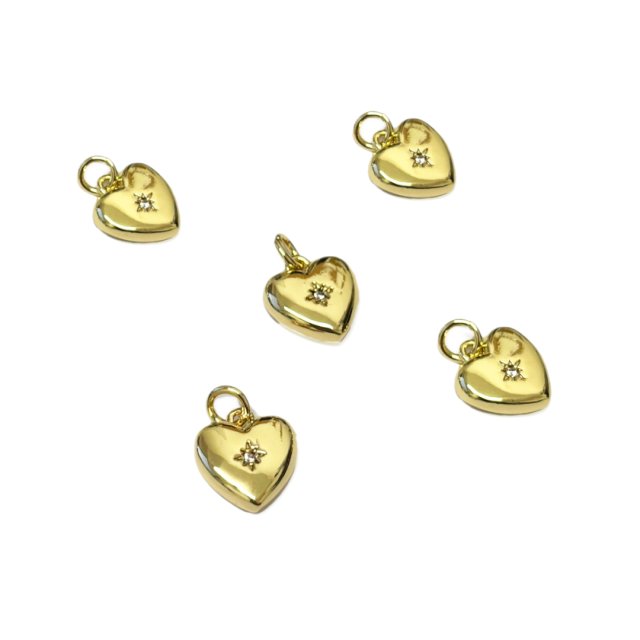 DIJE CORAZON 12X11MM - BAÑO DE ORO