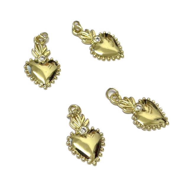 DIJE CORAZON 21X14MM - BAÑO DE ORO