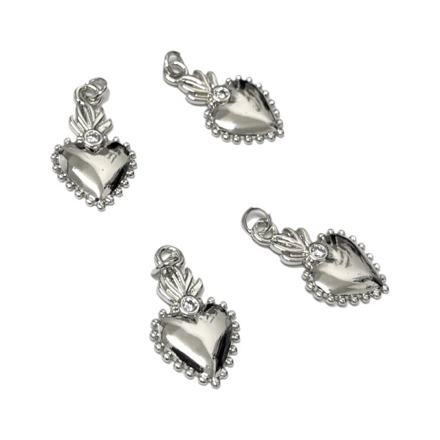 DIJE CORAZON 21X14MM - BAÑO DE RODIO