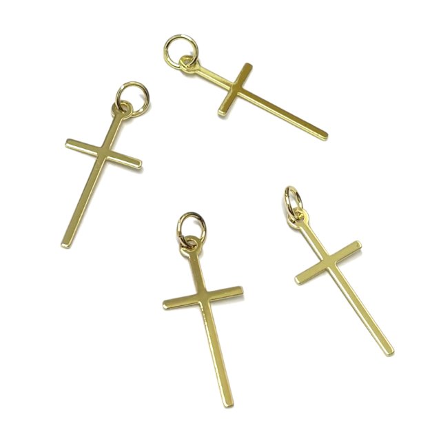 CRUZ FINA 21X11MM - BAÑO DE ORO