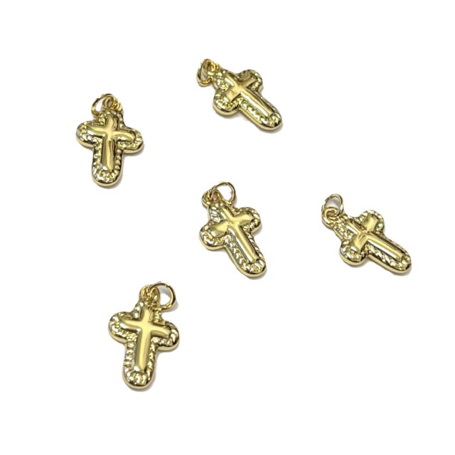 CRUZ 12X9.5MM - BAÑO DE ORO