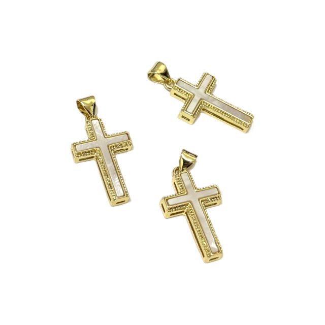 CRUZ 21X13MM NACAR - BAÑO DE ORO