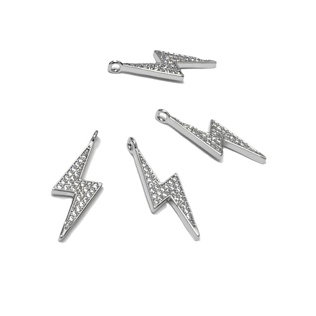 DIJE RAYO 23X10MM - BAÑO DE RODIO