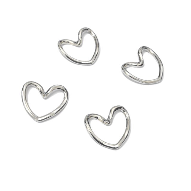 DIJE CORAZON 16X18MM - BAÑO DE RODIO (SEPARADOR)