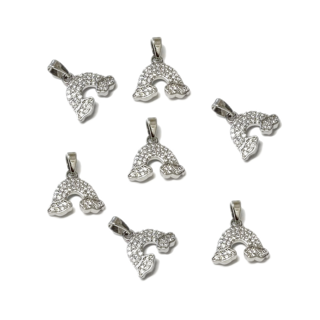 DIJE ARCOIRIS 9X14MM - BAÑO DE RODIO