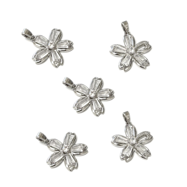 DIJE FLOR 18X17MM - BAÑO DE RODIO