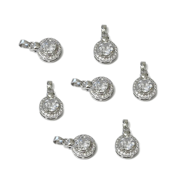 DIJE MEDALLA CIRCULO 11MM - BAÑO DE RODIO