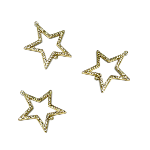 DIJE ESTRELLA 29X30MM - BAÑO DE ORO