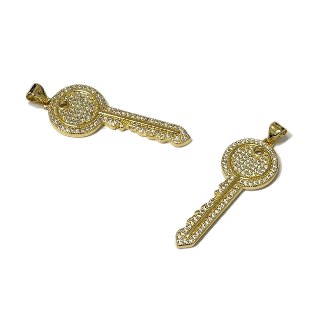 DIJE LLAVE  34X14MM - BAÑO DE ORO