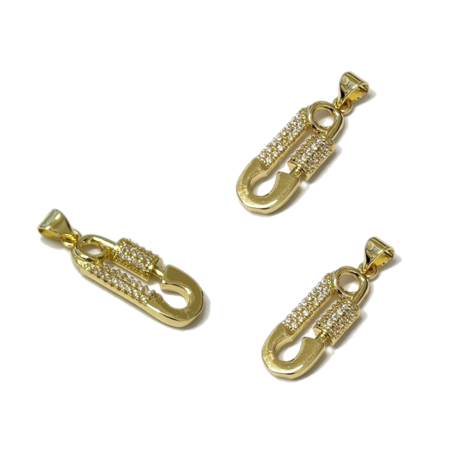 DIJE ALFILER 23X9MM - BAÑO DE ORO