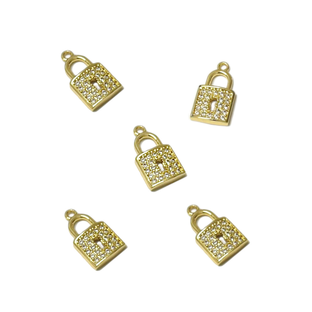 DIJE CANDADO 14X9MM - BAÑO DE ORO