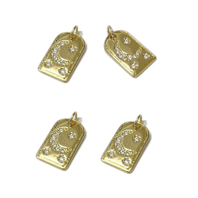DIJE LUNA - ESTRELLA 17X11MM - BAÑO DE ORO