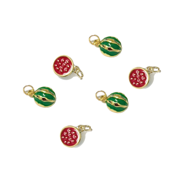 DIJE FRUTA - SANDIA 10X6MM - BAÑO DE ORO
