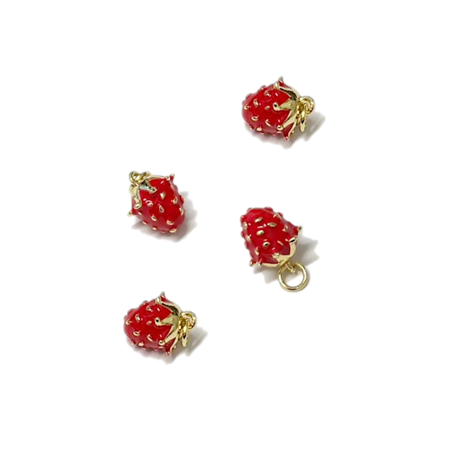 DIJE FRUTA - FRUTILLA 10X10MM - BAÑO DE ORO