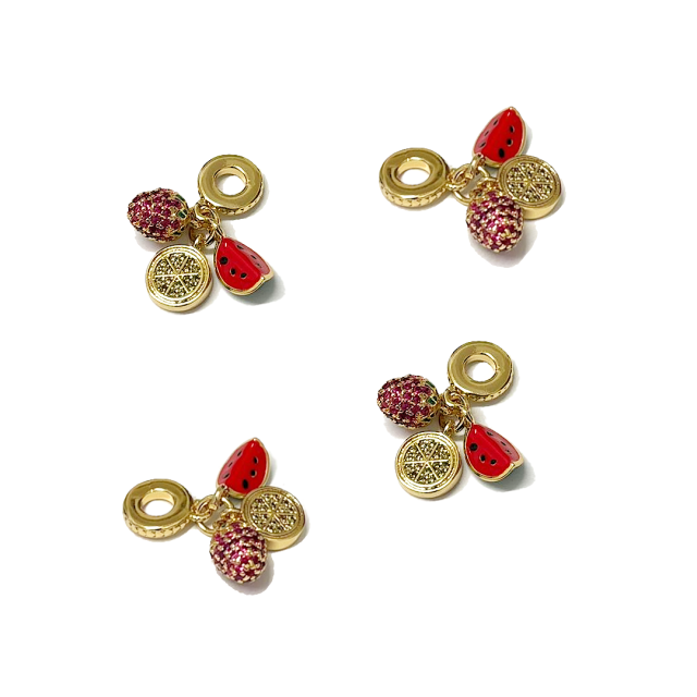 DIJE FRUTA DEL DRAGON - SANDIA - MEDALLA 10MM - BAÑO DE ORO