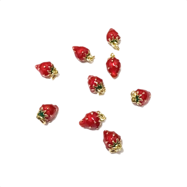 DIJE FRUTA - FRUTILLA 10X8MM - BAÑO DE ORO
