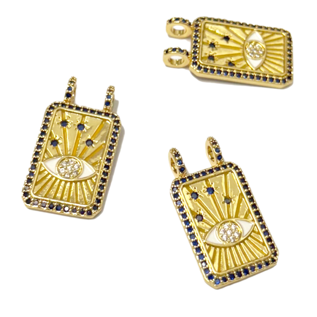 DIJE OJO MEDALLA 22X15MM - BAÑO DE ORO