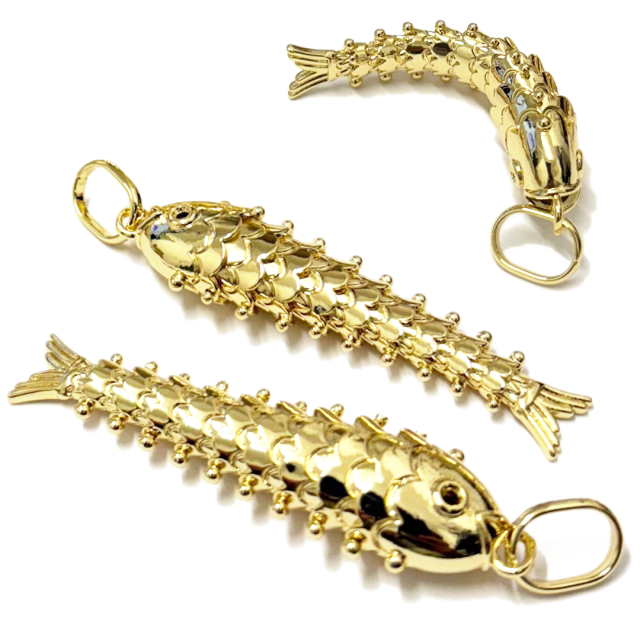 DIJE PEZ 60X20MM - BAÑO DE ORO (ARTICULADO)