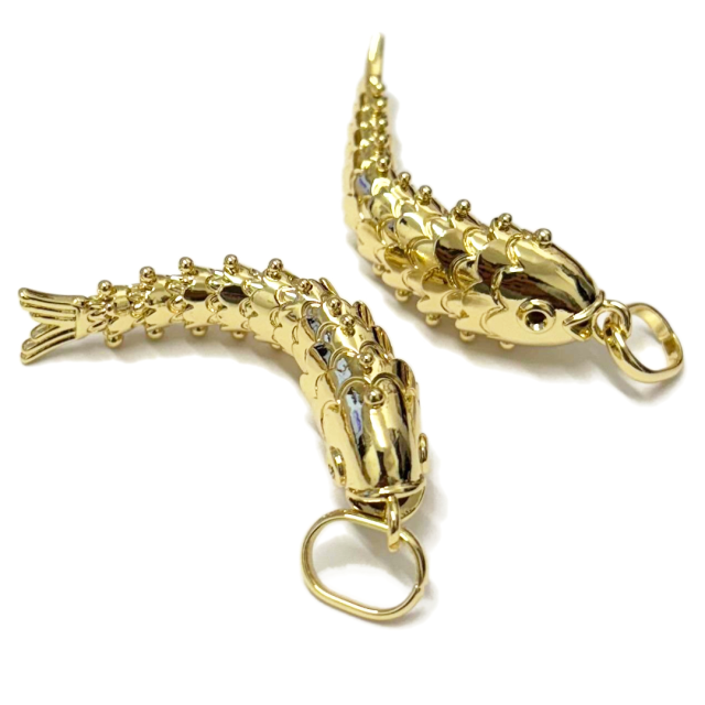 DIJE PEZ 60X20MM - BAÑO DE ORO (ARTICULADO) (MAR)