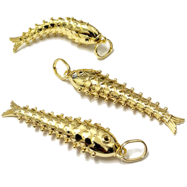 DIJE PEZ 60X20MM - BAÑO DE ORO (ARTICULADO) (MAR)