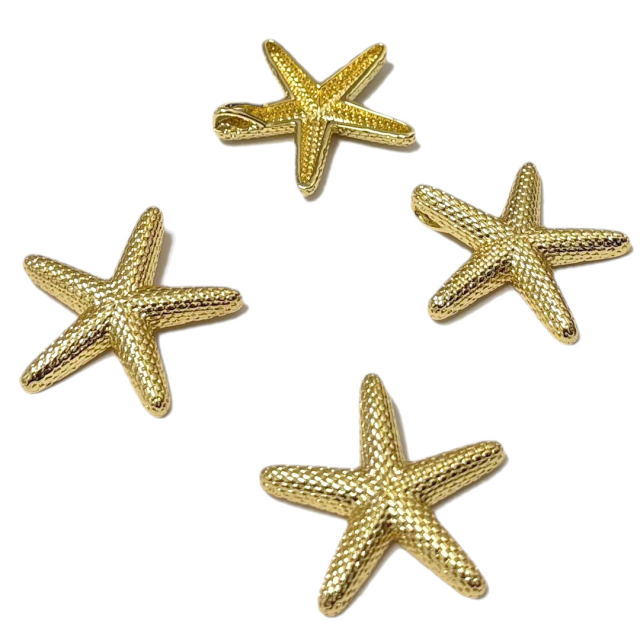 DIJE ESTRELLA DE MAR 30MM - BAÑO DE ORO