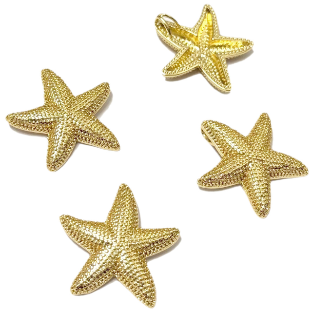 DIJE ESTRELLA DE MAR 31MM - BAÑO DE ORO
