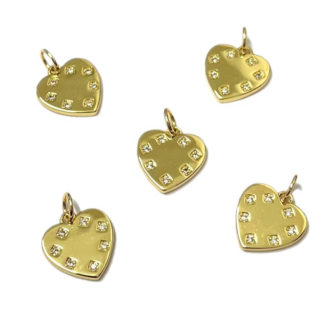 DIJE CORAZON 11X12MM - BAÑO DE ORO