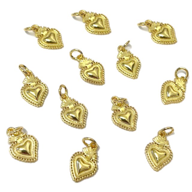 DIJE CORAZON 11X9MM- BAÑO DE ORO