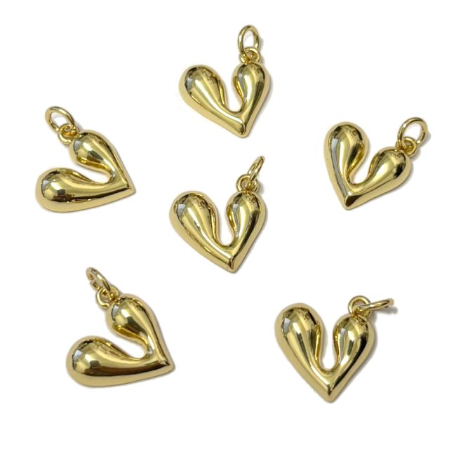 DIJE CORAZON 13X12MM - BAÑO DE ORO