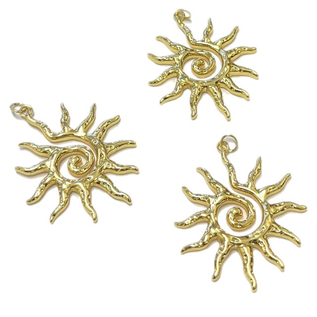 DIJE SOL 36X34MM - BAÑO DE ORO