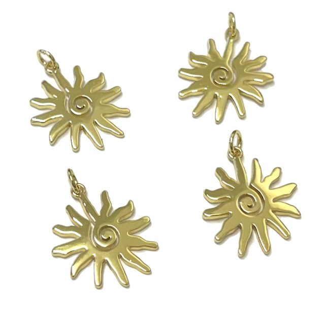 DIJE SOL 19MM - BAÑO DE ORO