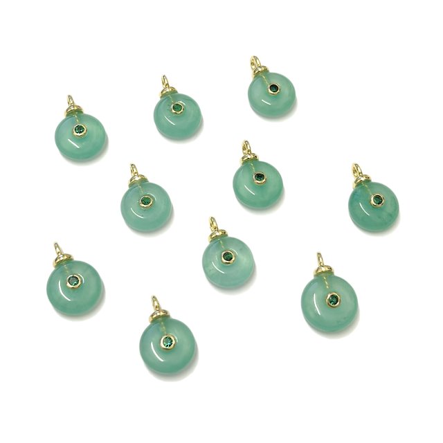 DIJE DE PIEDRA CIRCULO 10MM - VERDE
