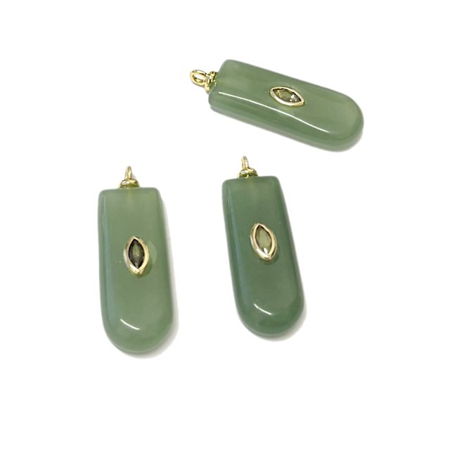 DIJE DE PIEDRA RECTANGULO 30X12MM - VERDE