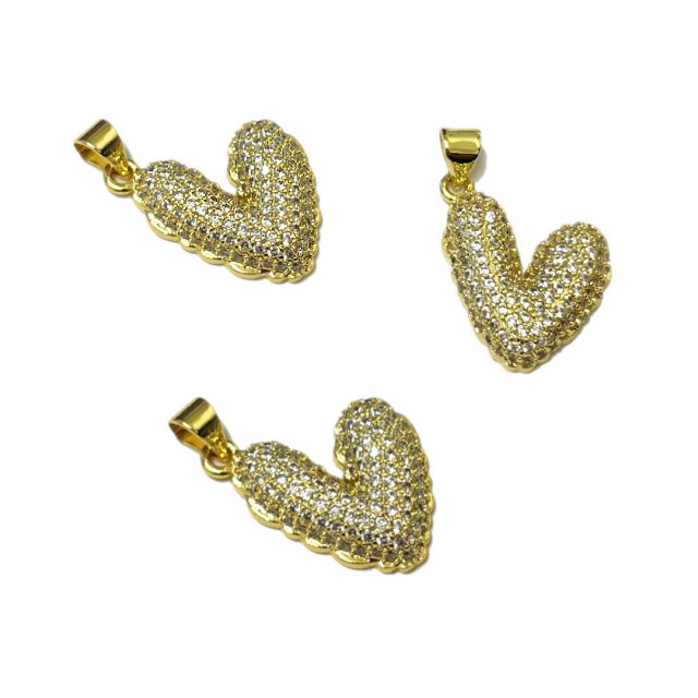DIJE CORAZON 19X17MM - BAÑO DE ORO