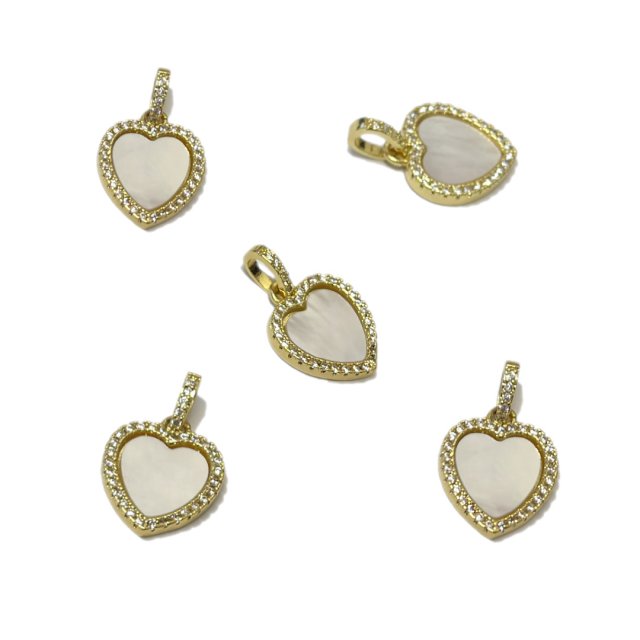 DIJE CORAZON 14X14MM - BAÑO DE ORO