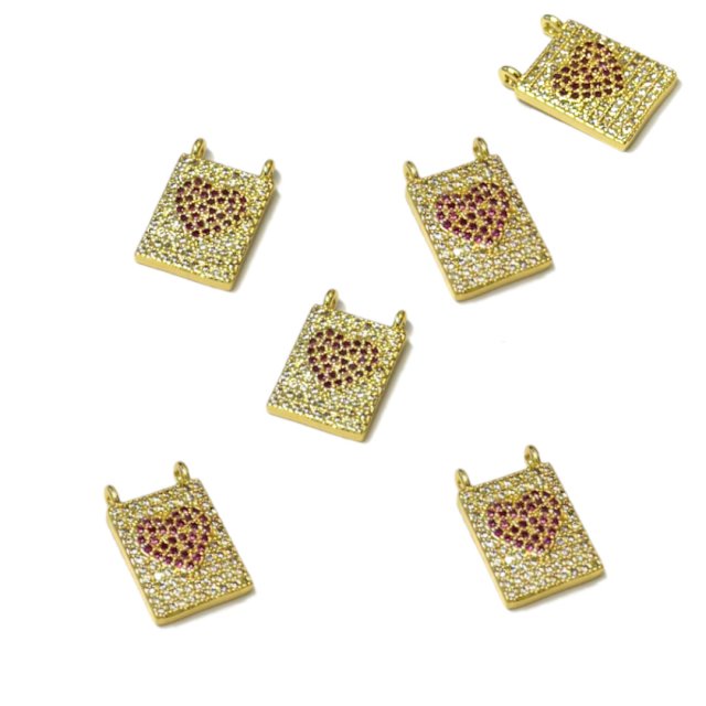 DIJE CORAZON MEDALLA 14X11MM - BAÑO DE ORO