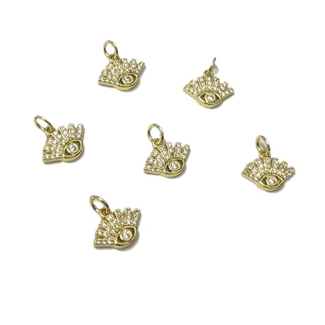DIJE OJO 8X13MM - BAÑO DE ORO
