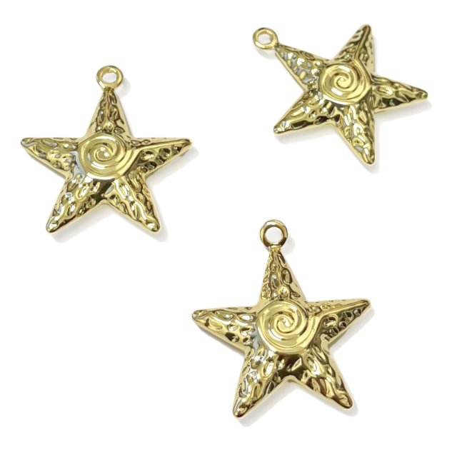 DIJE ESTRELLA 29X31MM - BAÑO DE ORO