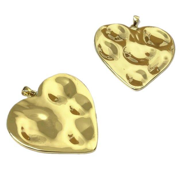 DIJE CORAZON 39X41MM - BAÑO DE ORO