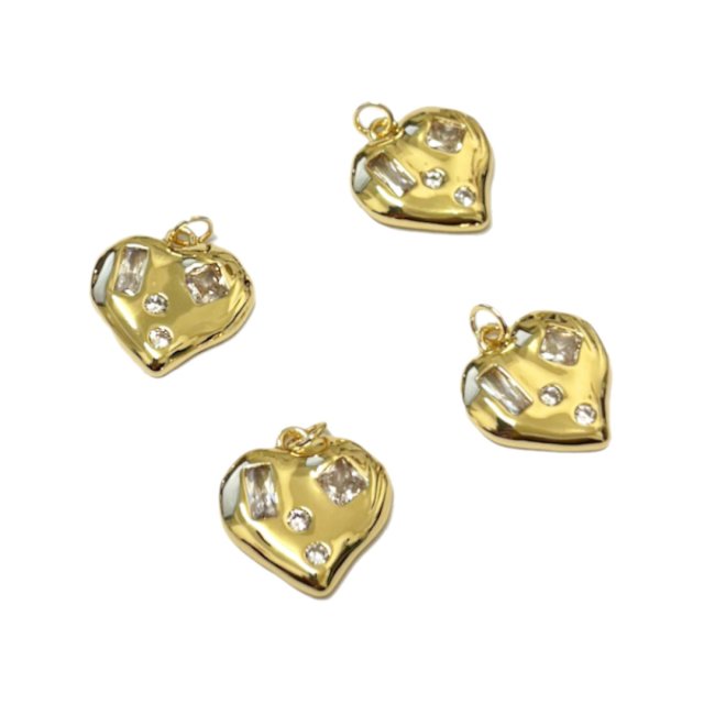 DIJE CORAZON 16X18MM - BAÑO DE ORO